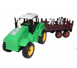 Žaislas traktorius su gyvulėliais
